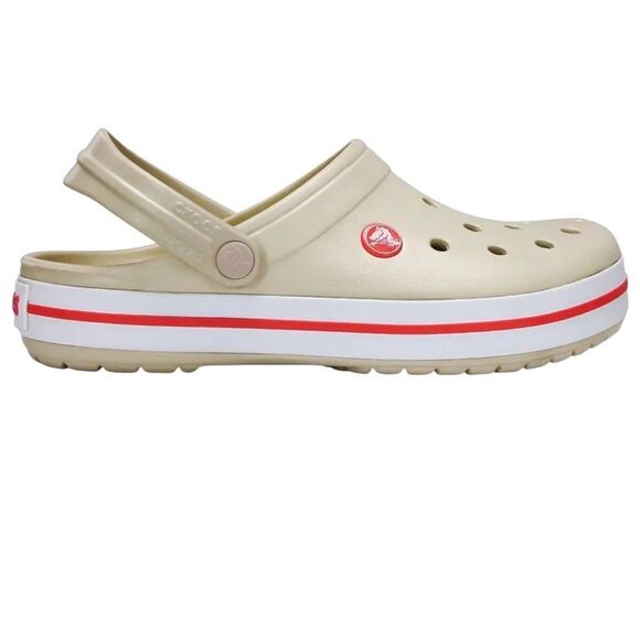 CROCS Crocband Cream and Pink Water Shoes with Ventilation Holes Size 9 women’s - Picture 1 of 8